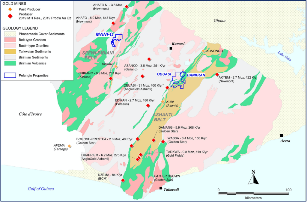 Ghana project locations on goeology