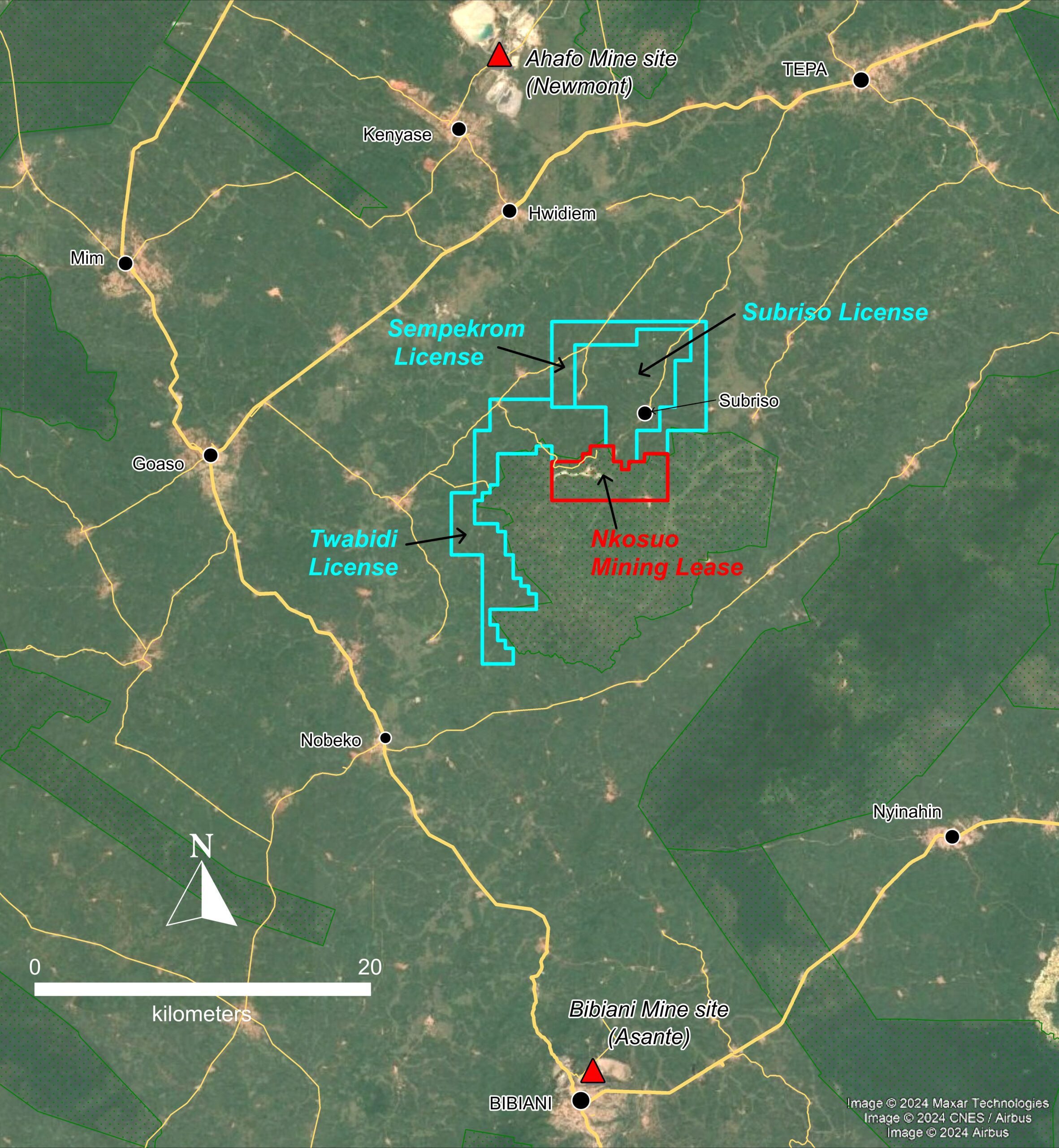 Sefwi Bibiani Regional Map